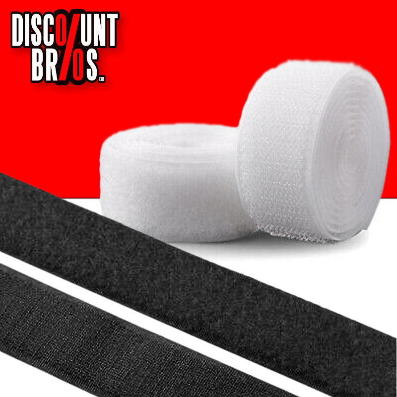Schwarzes KLETTBAND Klettverschluss selbstklebend oder zum aufnähen 19mm 1m