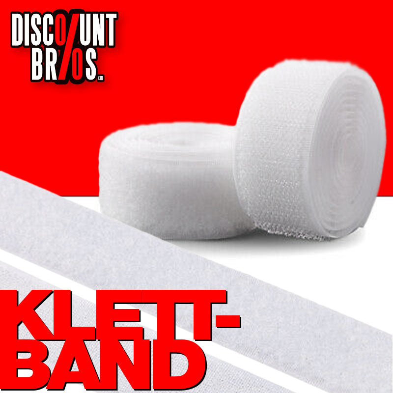 Weisses KLETTBAND Klettverschluss selbstklebend oder zum aufnähen 20mm 1,5m