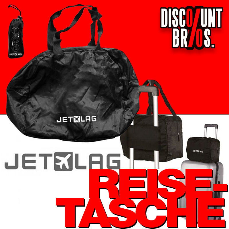 JET LAG leichte, faltbare REISETASCHE Tasche Bordgepäck Handgepäck SCHWARZ 20 Liter