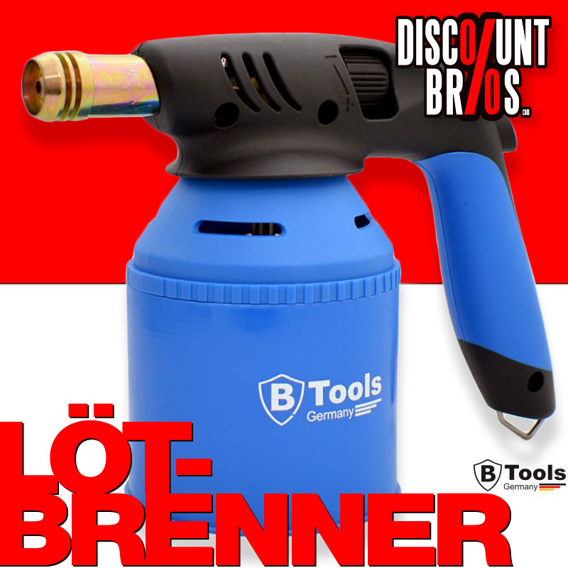B-TOOLS Gasbrenner LÖTBRENNER Lötlampe für 190g Butan Stechgas-Kartuschen