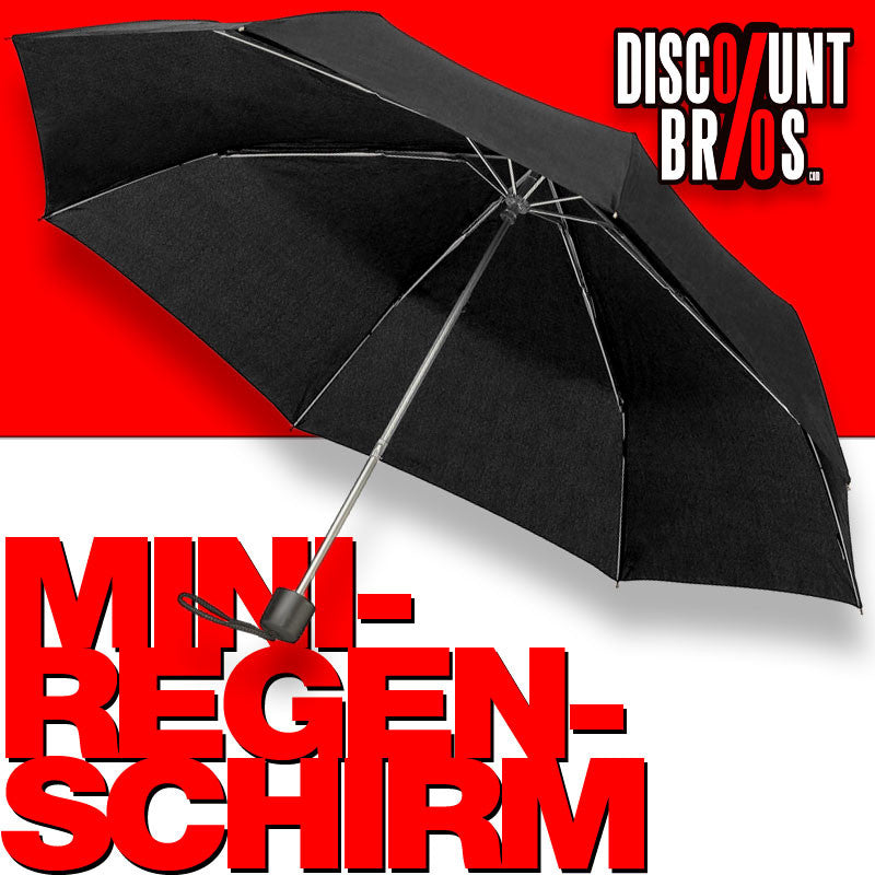 Mini Notfall REGENSCHIRM Taschen-Regenschirm SCHWARZ