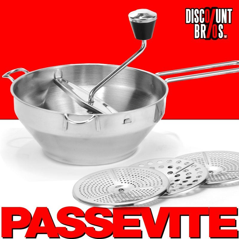 Passevite PASSIERMÜHLE Edelstahl mit 3 Siebeinsätzen