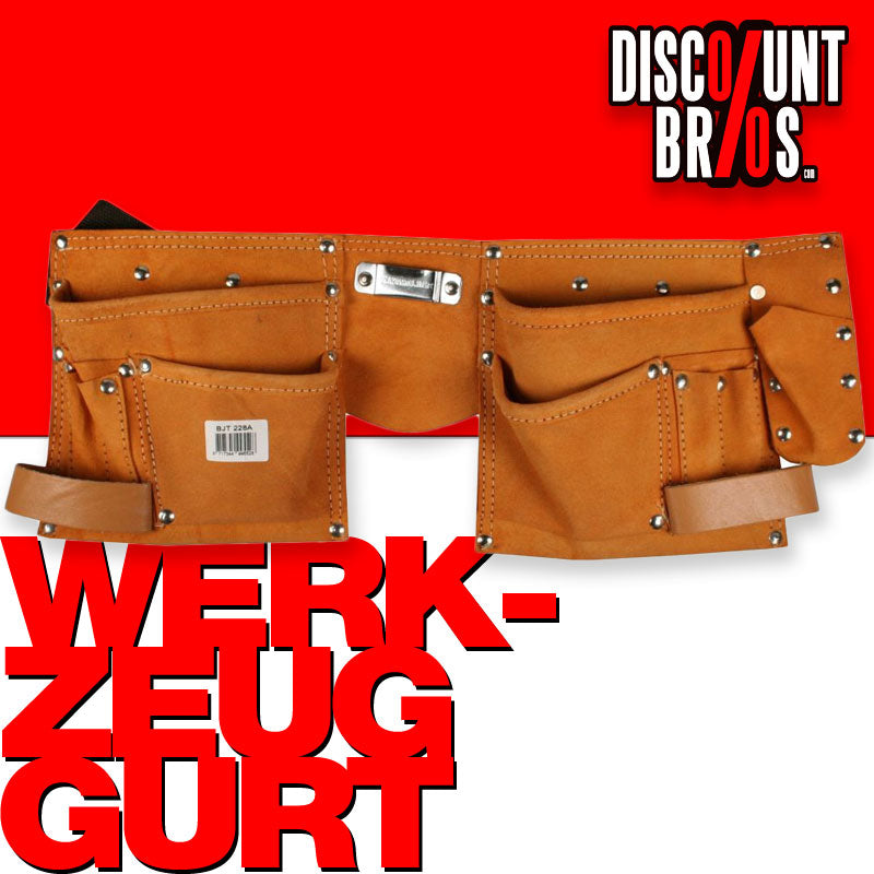 Profi Werkzeugschürze WERKZEUG-GURT Zimmermannsgürtel Leder 10 Fächer