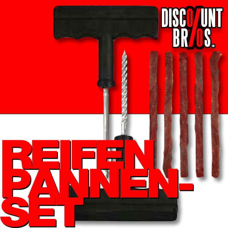 Autoreifen Reparatur REIFEN PANNEN SET leimlose Reifenreparatur Pneu Flicken KFZ Auto 7tlg.