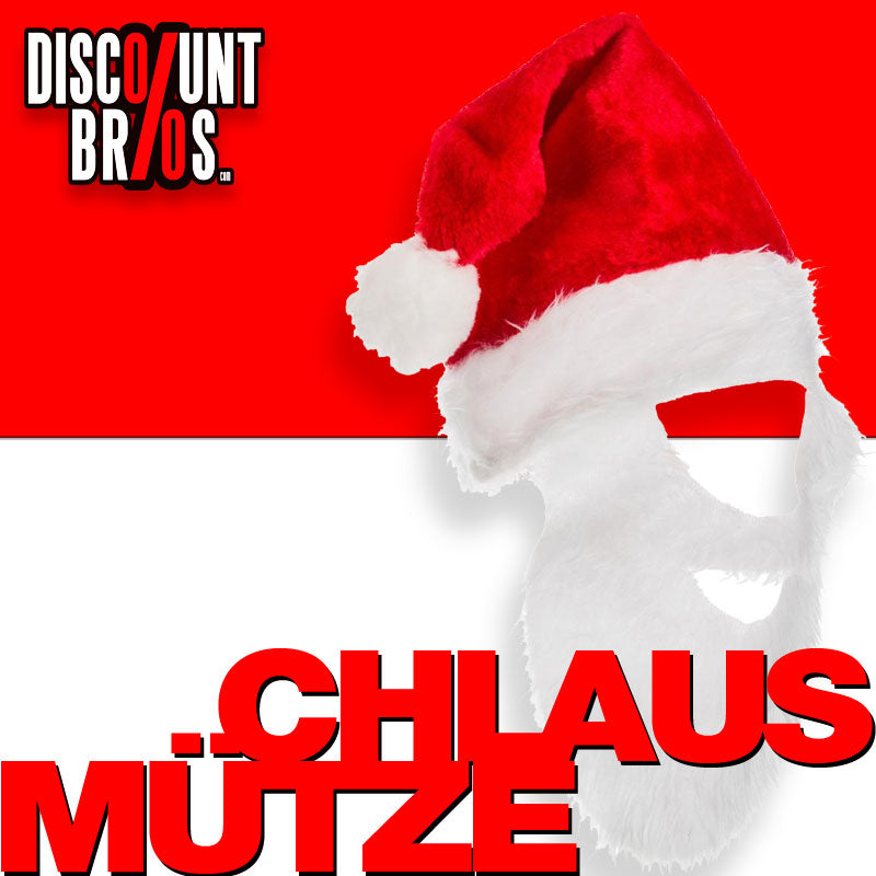 Kuschel SAMICHLAUSMÜTZE mit Bart Weihnachtsmütze Plüsch Samt Weihnachtskostüm