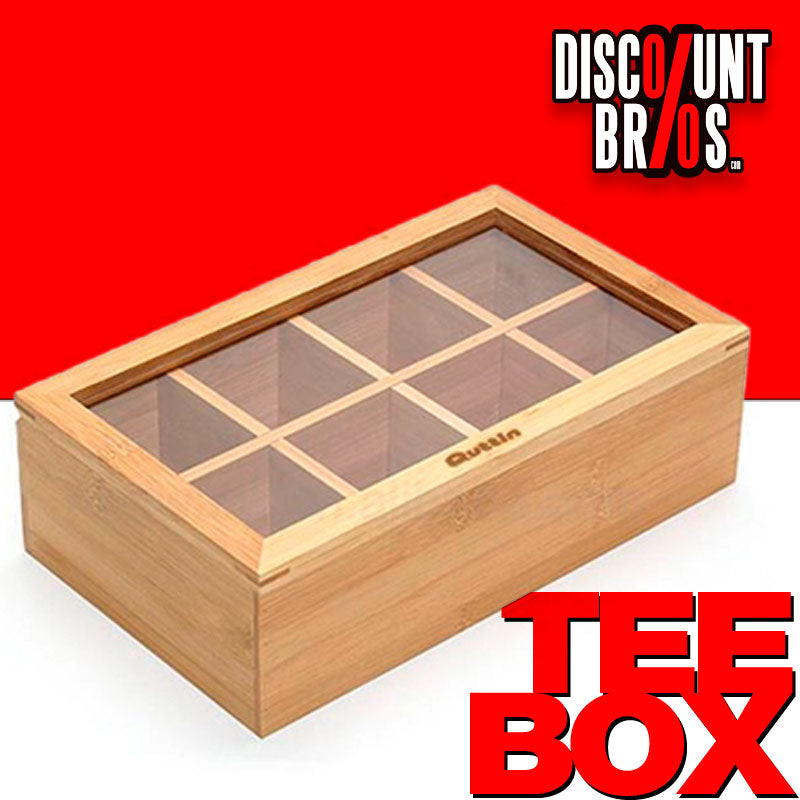 TEEBOX aus Bambus mit 8 Teekammern von Quttin 30×16×9cm