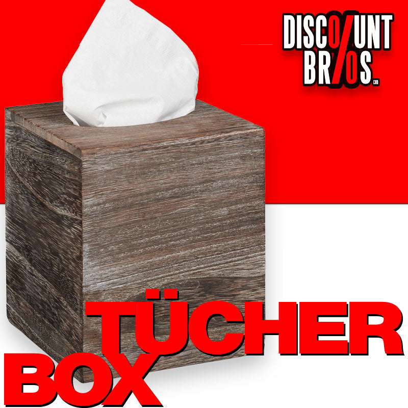Kosmetiktücherbox TÜCHERBOX WÜRFEL Tücherspender aus Paulowniaholz im Shabby-Style