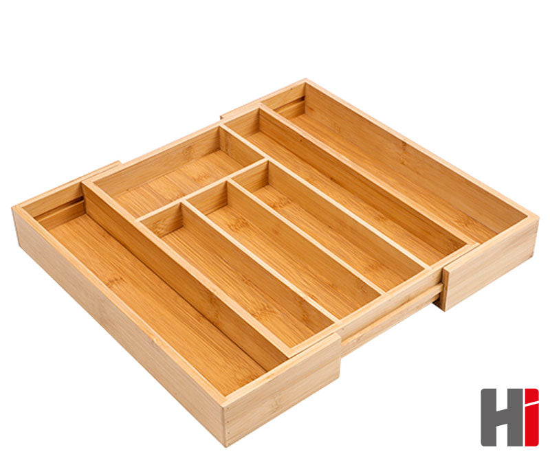 Vario BESTECKKASTEN Schubladeneinsatz aus Bambus Holz 35,5×25,5-39,5cm