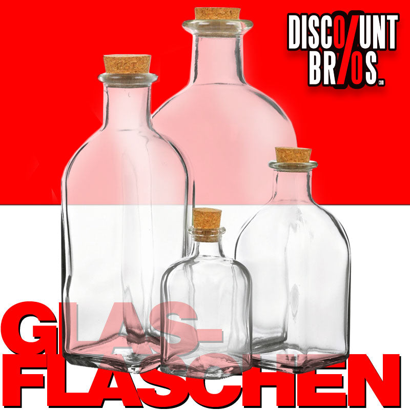 Flasche GLASFLASCHE mit KORKEN von VIVALTO in verschiedenen Grössen