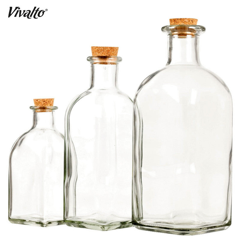 Flasche GLASFLASCHE mit KORKEN von VIVALTO in verschiedenen Grössen