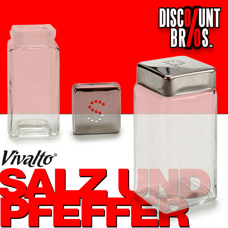 2er-Set XL Pfeffer- und Salzstreuer aus Glas SALZ- und PFEFFERSTREUER mit Chromdeckel