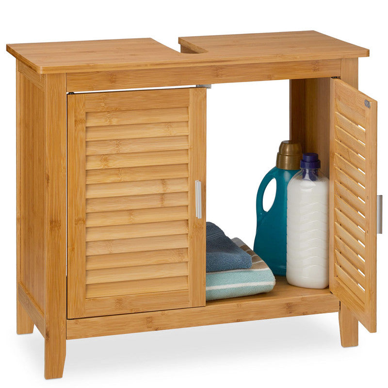 Waschbeckenunterschrank Waschbeckenschrank aus Bambusholz LAMELL