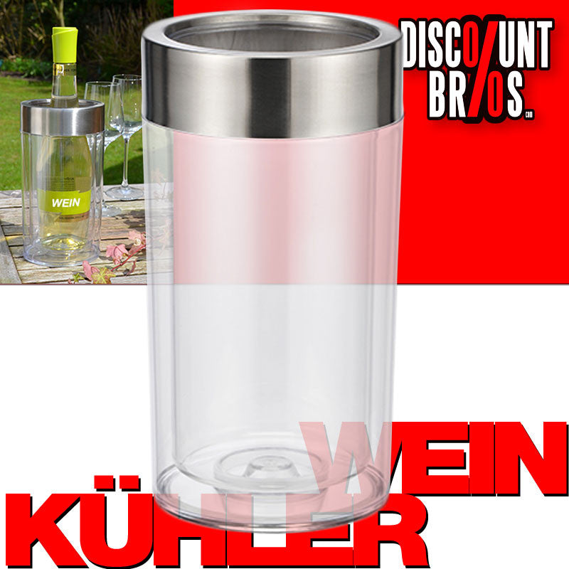 Flaschenkühler WEINKÜHLER transparent doppelwandig 23cm